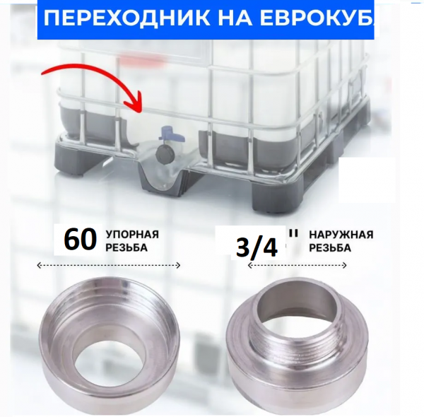 Переходник на еврокуб S 60*3/4 нар резьба